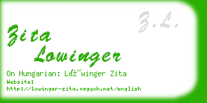 zita lowinger business card